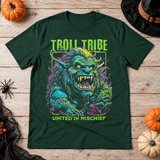 Troll Tribe T-Shirt – Dark Editorial Graphic Design Graphic Tee - Color: forest green