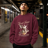 Trust Issue Angel Saturn Sweatshirt – Dark Art / Renaissance Aesthetic Graphic Sweatshirt - Color: maroon