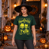 Uncontrolled twin T-Shirt – Dark Editorial Graphic Design Graphic Tee - Color: forest green
