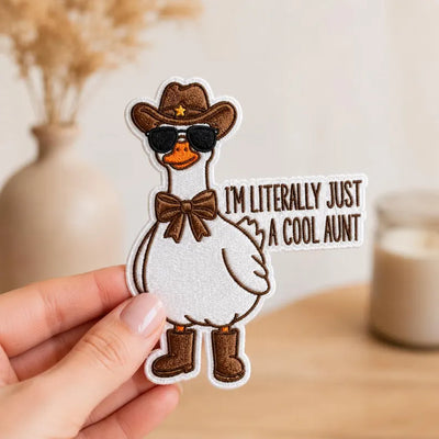 I'm Literally Just A Cool Aunt Patch, Silly Goose Embroidered Badge, Pregnancy Announcement for Sister, Future Aunt Patch, Gift for Aunt