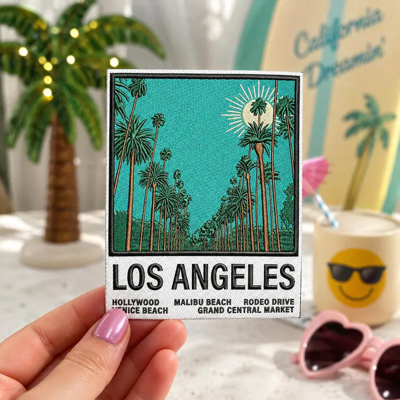 Vintage Los Angeles Embroidered Patch, Retro Polaroid Photo California Badge, West Coast Travel Gift, Gift For Friends
