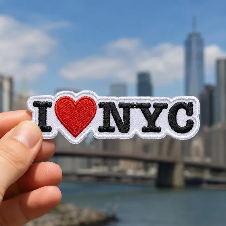 I Love NYC Embroidered Patch, Classic New York Heart Iron On Patch, Retro Red Heart Badge, Big Apple Travel Souvenir Jacket Backpack Gift