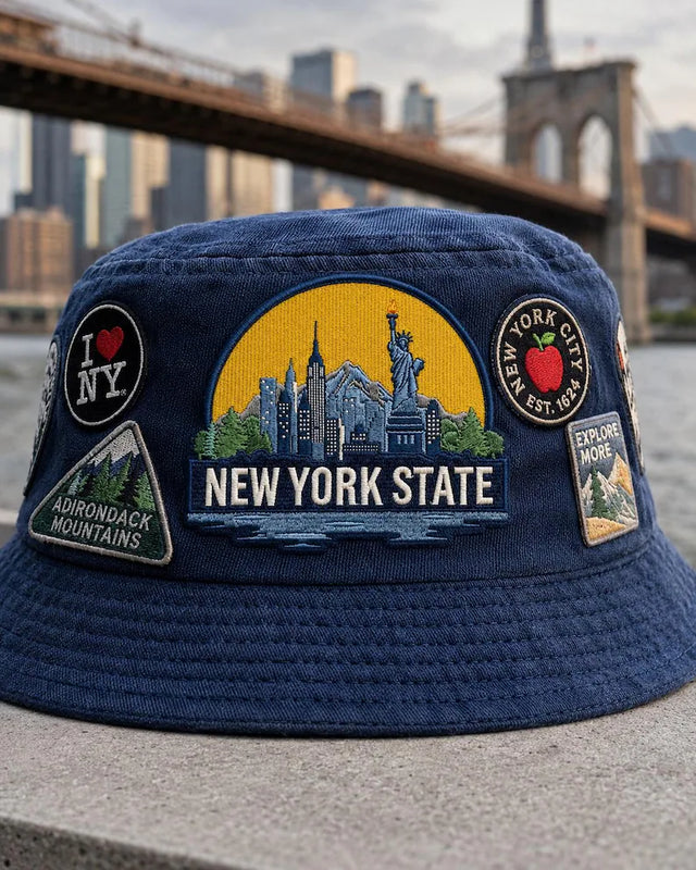 New York State Embroidered Patch, NYC Landscape Iron On Patch, Statue Of Liberty Embroidered Badge, Empire State Travel Jacket Backpack Gift