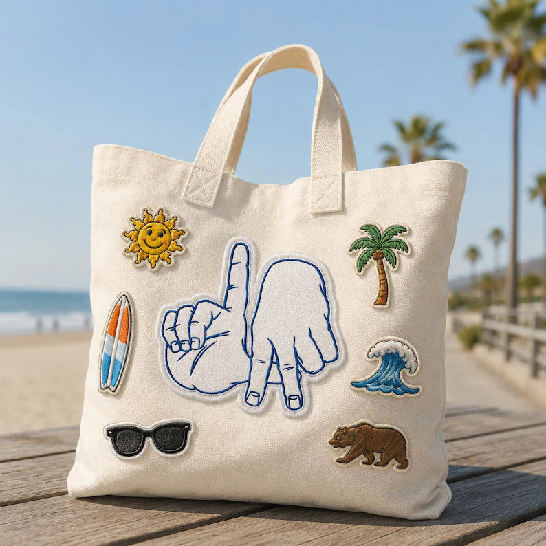 LA Hand Sign Patch, Los Angeles Embroidered Badge, Streetwear Iron On Patch, California Travel Gift For Friends