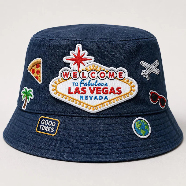 Welcome to Las Vegas Embroidered Patch, Retro Nevada Sign Embroidered Badge, West Coast Travel Gift, Denim Jacket DIY