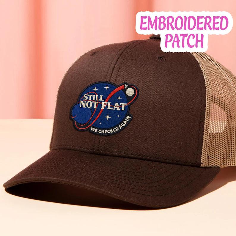 Still Not Flat Embroidered Space Patch, Astronomy Science Iron-On Badge