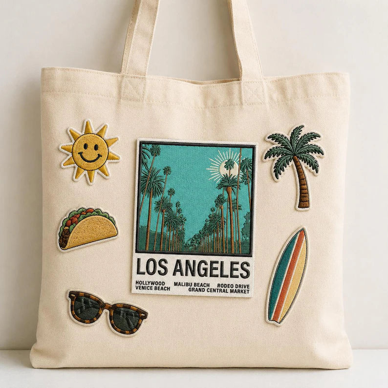 Vintage Los Angeles Embroidered Patch, Retro Polaroid Photo California Badge, West Coast Travel Gift, Gift For Friends