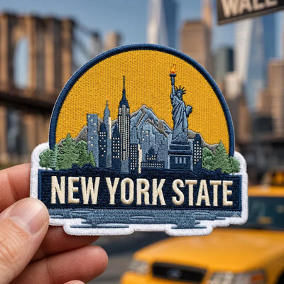 New York State Embroidered Patch, NYC Landscape Iron On Patch, Statue Of Liberty Embroidered Badge, Empire State Travel Jacket Backpack Gift