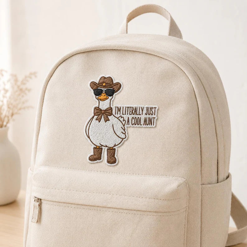 I'm Literally Just A Cool Aunt Patch, Silly Goose Embroidered Badge, Pregnancy Announcement for Sister, Future Aunt Patch, Gift for Aunt