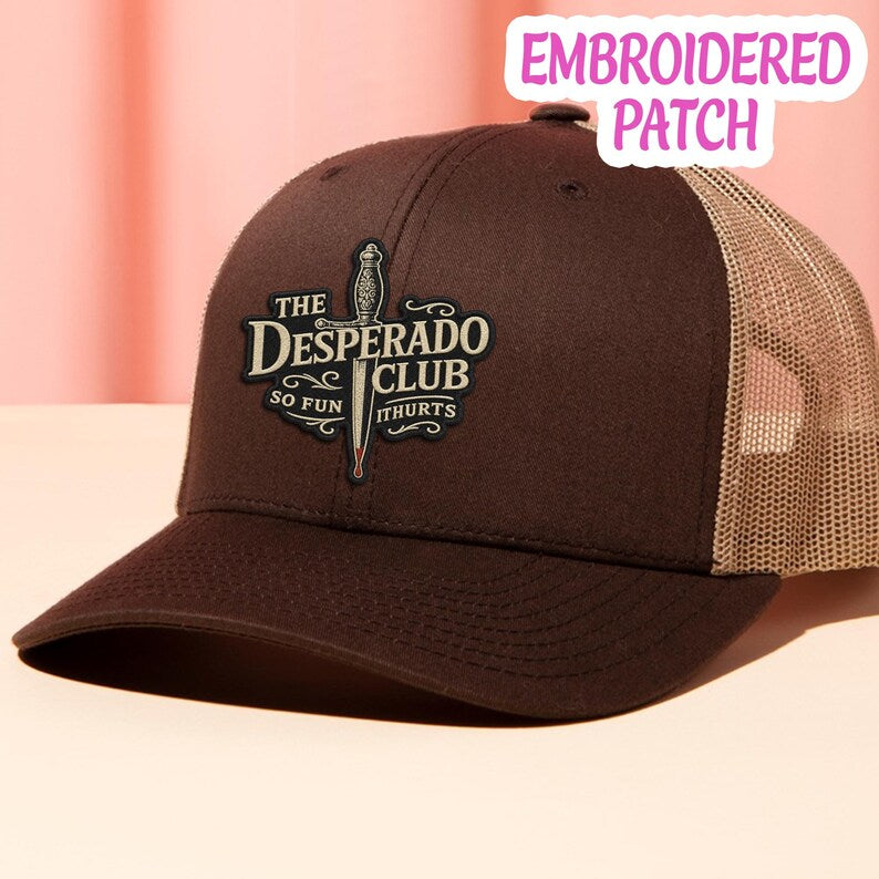 The Desperado Club Embroidered Patch, Dagger Emblem Badge, So Fun It Hurts Iron On Patch, Gothic Guild Badge, Edgy Streetwear Gift Idea