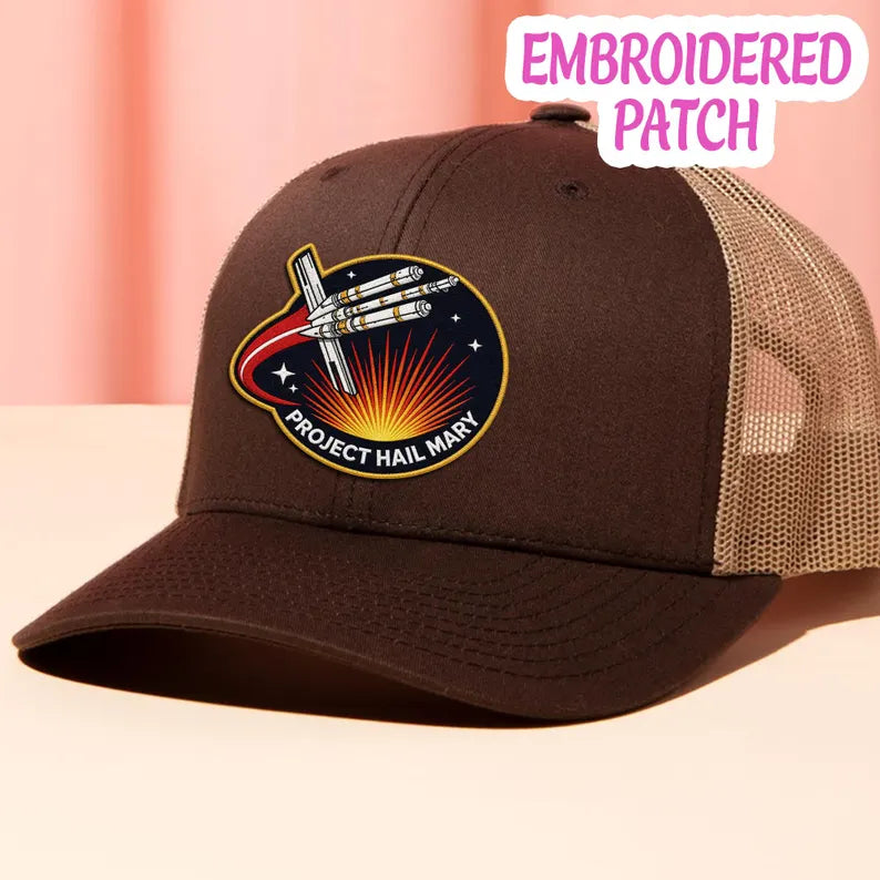 Project Hail Mary Embroidered Iron-On Patch, Sci-Fi Space Mission Badge, Astronomy Aerospace Apparel Detail