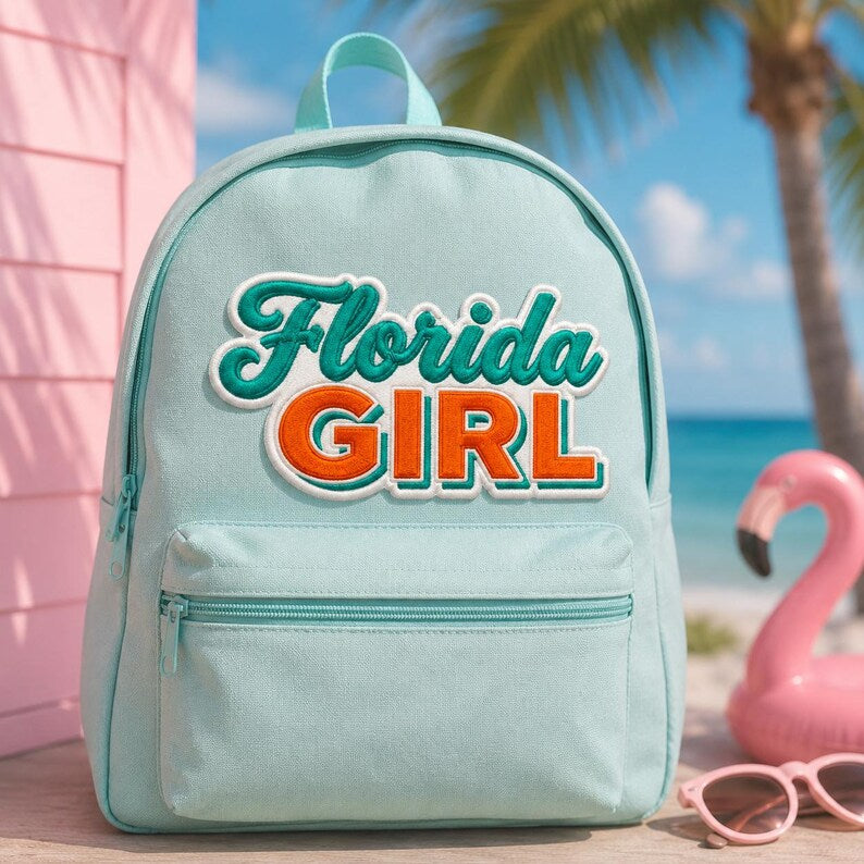 Florida Girl Embroidered Patch, Retro Florida Iron On Badge, Sunshine State, Gift For Friend Her