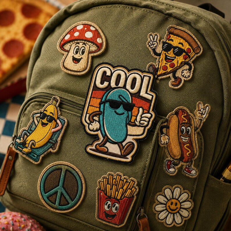 Cool Slipper Embroidered Patch, Retro Flip Flop Iron On Patch, Vintage Cartoon Mascot Badge for Jackets Backpacks, Funny Summer Gift