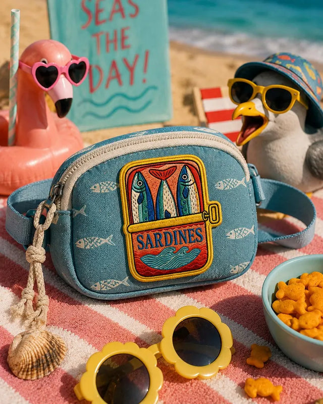 Sardine Can Embroidered Patch, Fish Patch, Coastal Summer Badge, Sardine Lover Iron-on Patch, Gift For Her Him