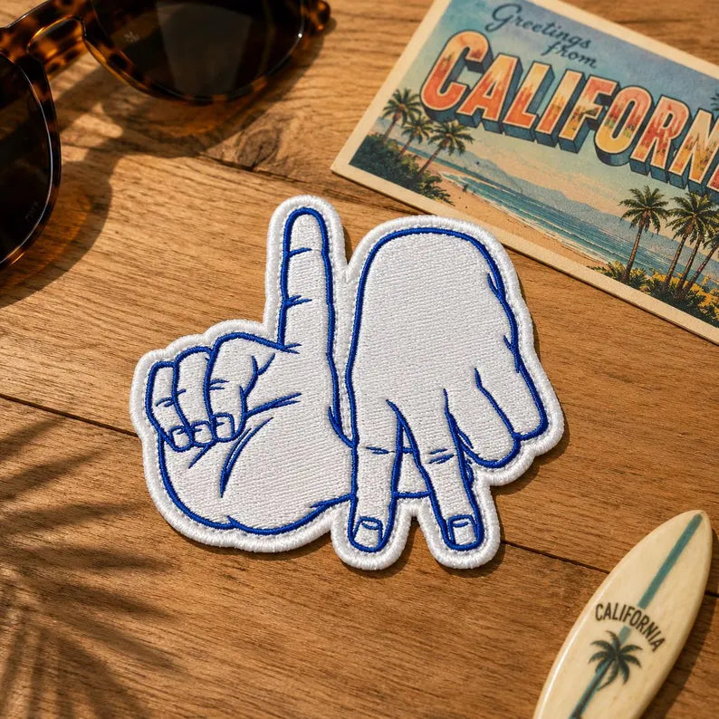 LA Hand Sign Patch, Los Angeles Embroidered Badge, Streetwear Iron On Patch, California Travel Gift For Friends