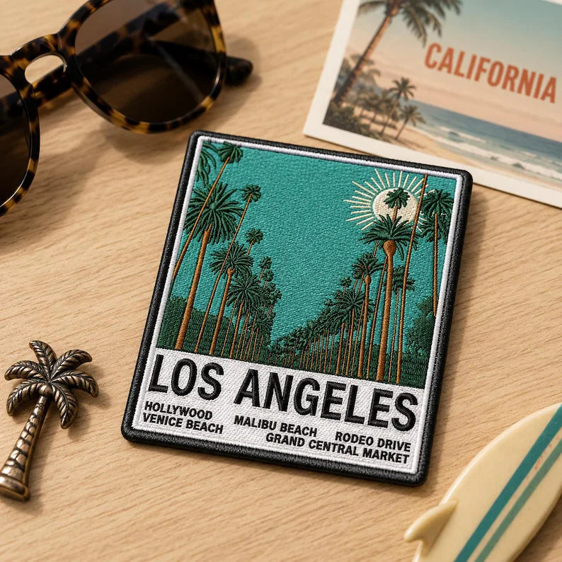 Vintage Los Angeles Embroidered Patch, Retro Polaroid Photo California Badge, West Coast Travel Gift, Gift For Friends