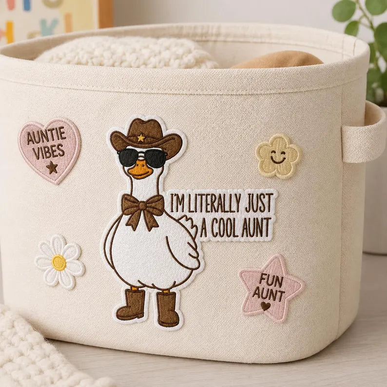 I'm Literally Just A Cool Aunt Patch, Silly Goose Embroidered Badge, Pregnancy Announcement for Sister, Future Aunt Patch, Gift for Aunt