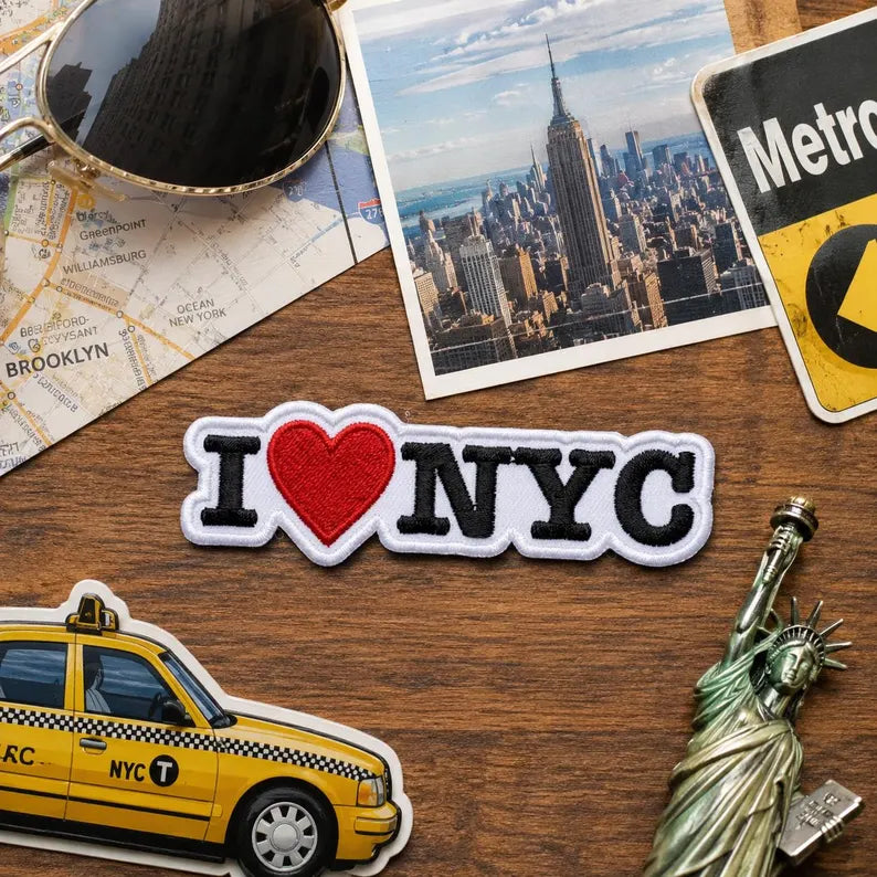 I Love NYC Embroidered Patch, Classic New York Heart Iron On Patch, Retro Red Heart Badge, Big Apple Travel Souvenir Jacket Backpack Gift