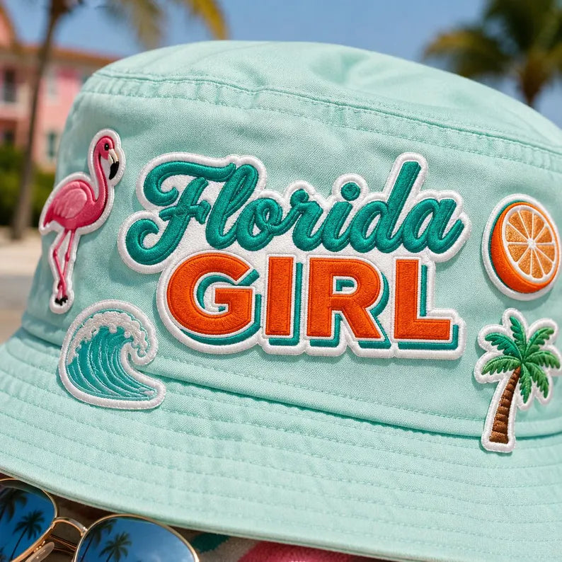 Florida Girl Embroidered Patch, Retro Florida Iron On Badge, Sunshine State, Gift For Friend Her