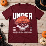 Under Death T-Shirt – Skull & Reaper Gothic Graphic Graphic Tee - Color: maroon