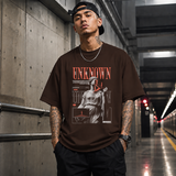 Unknown Stories Statue T-Shirt – Dark Editorial / Gothic Streetwear Tee - Color: Dark Chocolate