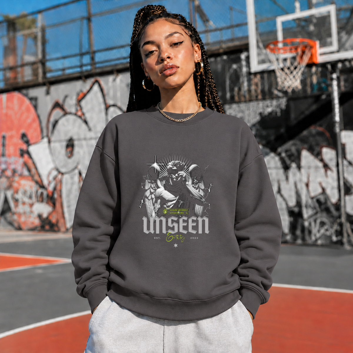 Unseen Entity Angel T-Shirt – Dark Art / Renaissance Aesthetic Graphic Tee - Color: charcoal