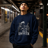 Unseen Reaper Statue T-Shirt – Dark Editorial / Gothic Streetwear Tee - Color: navy