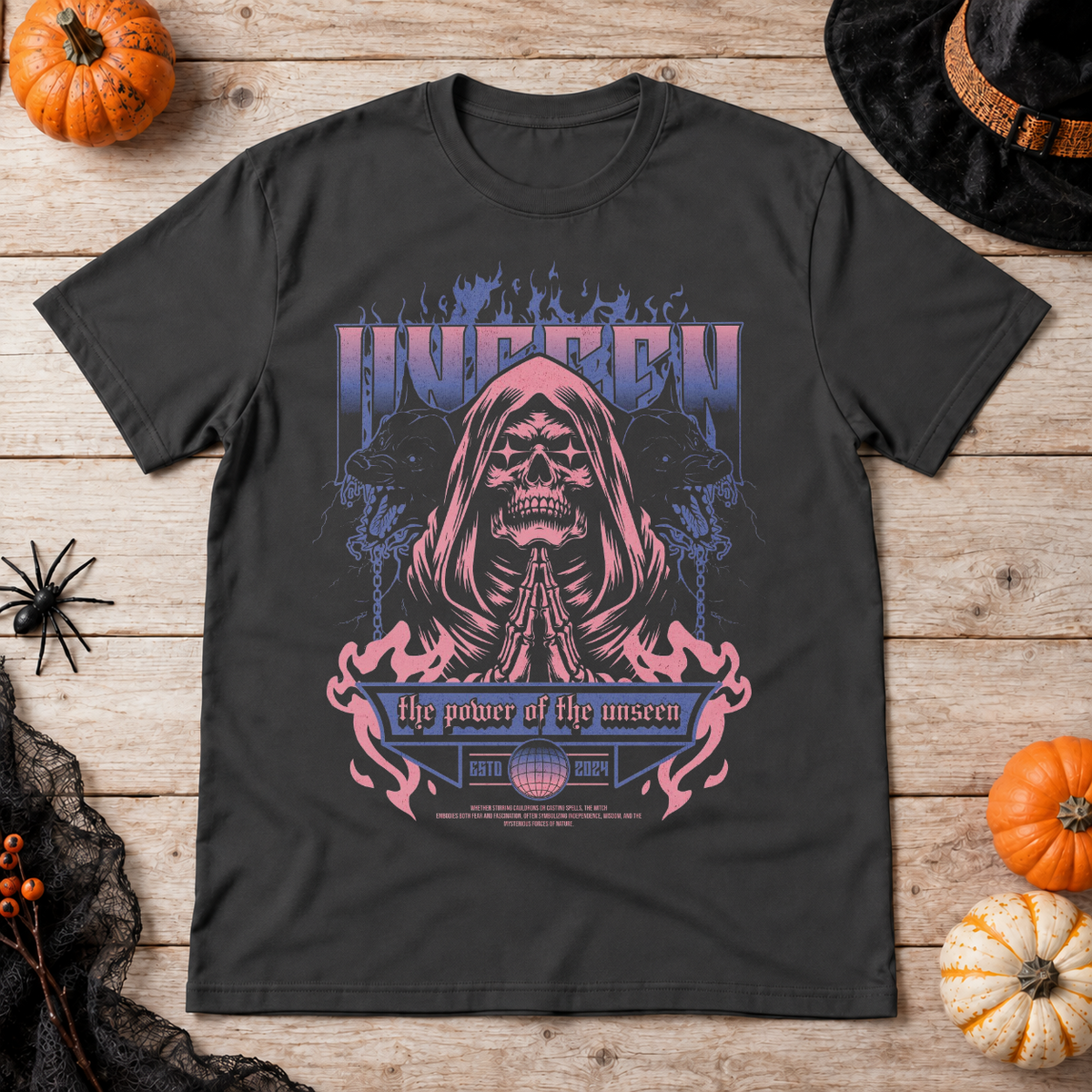 Unseen T-Shirt – Dark Editorial Graphic Design Graphic Tee - Color: charcoal