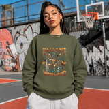 Valiant Warlord Angel Sweatshirt – Gothic Streetwear Poster Graphic Sweatshirt - Color: military green