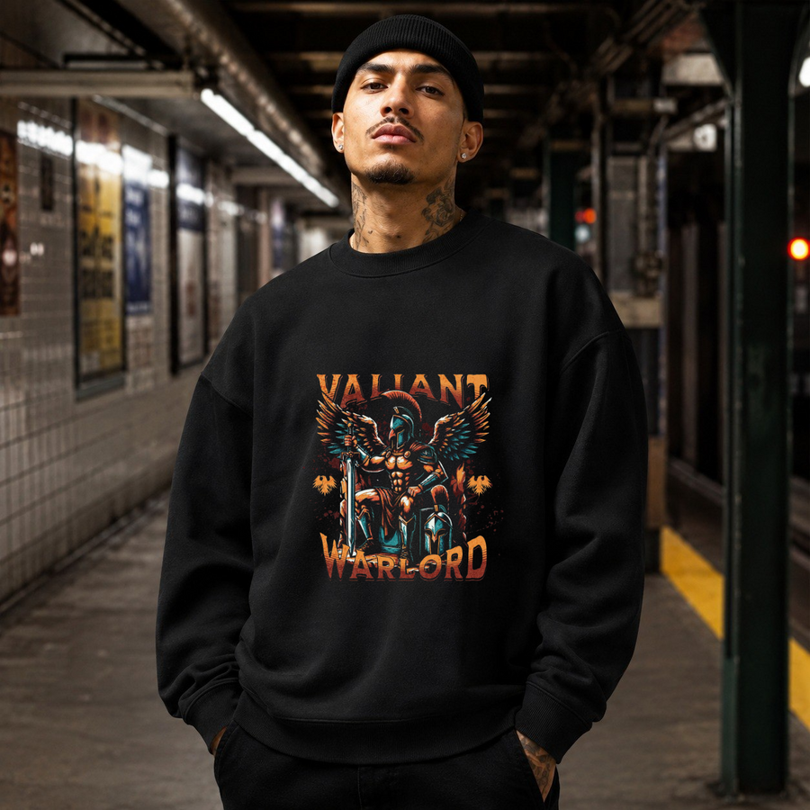 Valiant Warlord Angel T-Shirt – Gothic Streetwear Poster Graphic Tee - Color: black