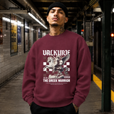 Valkyrie the Greek Warrior Horse Sweatshirt – Gothic Streetwear Poster Graphic Sweatshirt - Color: maroon