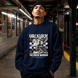 Valkyrie the Greek Warrior Horse Sweatshirt – Gothic Streetwear Poster Graphic Sweatshirt - Color: navy