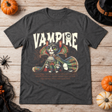 Vampire Cat Halloween Feline Spooky Kitty T-Shirt – Skull & Reaper Gothic Graphic Graphic Tee - Color: dark heather
