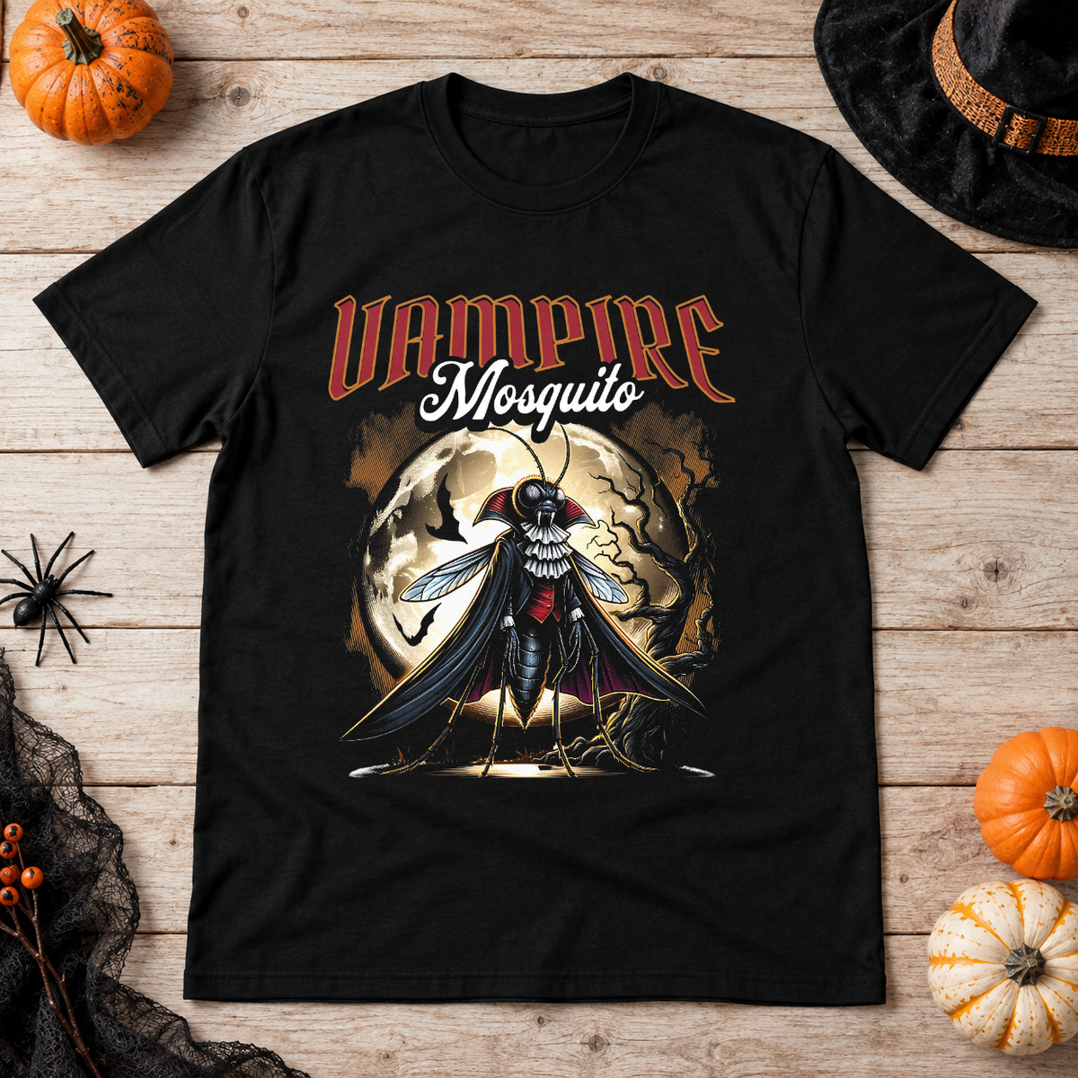 Vampire mosquito T-Shirt – Skull & Reaper Gothic Graphic Graphic Tee - Color: black