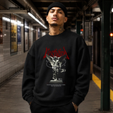 Vestigial Sculptor Guides Angel Sweatshirt – Dark Art / Renaissance Aesthetic Graphic Sweatshirt - Color: black