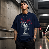 Vestigial Sculptor Guides Angel T-Shirt – Dark Art / Renaissance Aesthetic Graphic Tee - Color: Navy