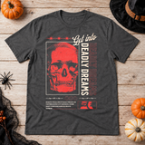 Vintage Skull T-Shirt – Skull & Reaper Gothic Graphic Graphic Tee - Color: dark heather