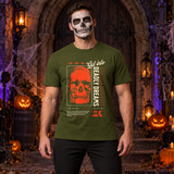 Vintage Skull T-Shirt – Skull & Reaper Gothic Graphic Graphic Tee - Color: military green