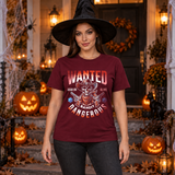Wanted Bandit Gangerous T-Shirt – Punk Rock Streetwear Graphic Graphic Tee - Color: maroon