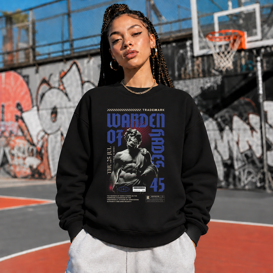 Warden of Hades Sweatshirt – Dark Editorial / Gothic Streetwear Sweatshirt - Color: black