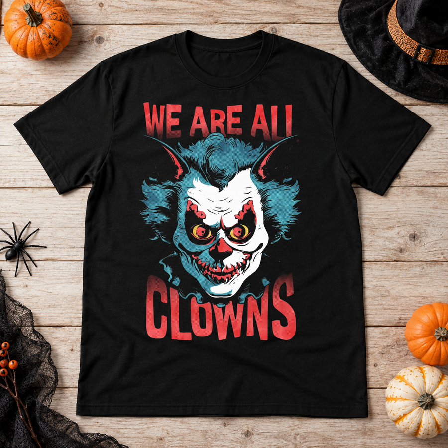 We are All Clowns T-Shirt – Dark Streetwear Graphic Design Graphic Tee - Color: black