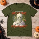 Welcome to your Nightmare T-Shirt – Skull & Reaper Gothic Graphic Graphic Tee - Color: military green