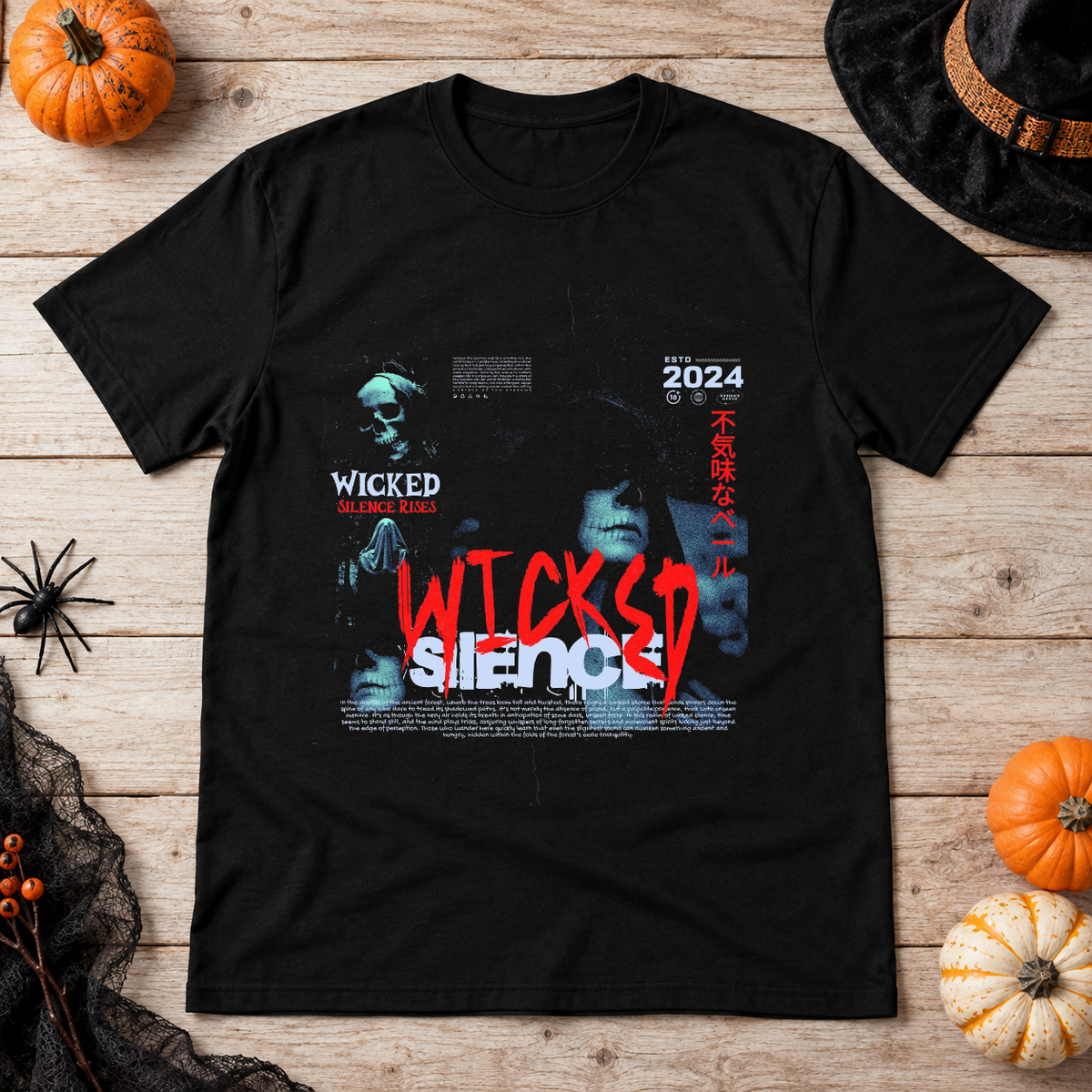 Wicked Silence T-Shirt – Skull & Reaper Gothic Graphic Graphic Tee - Color: black