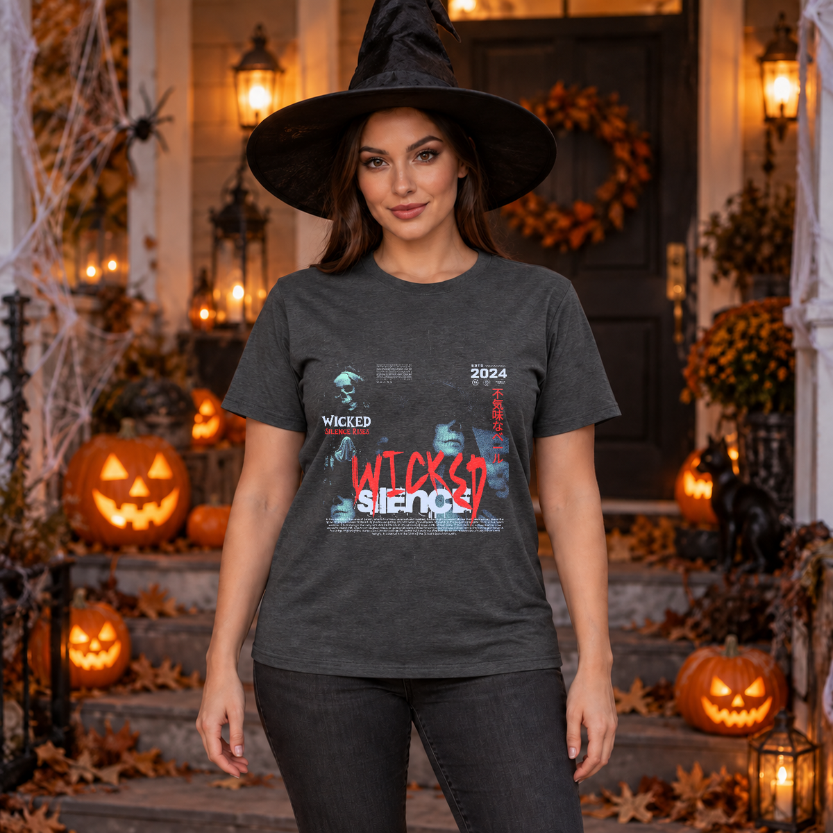 Wicked Silence T-Shirt – Skull & Reaper Gothic Graphic Graphic Tee - Color: dark heather