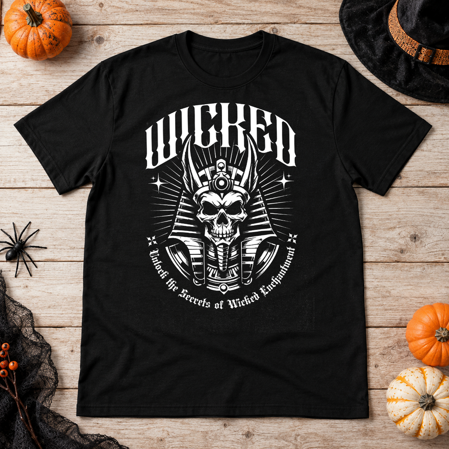 Wicked Skull! T-Shirt – Skull & Reaper Gothic Graphic Graphic Tee - Color: black