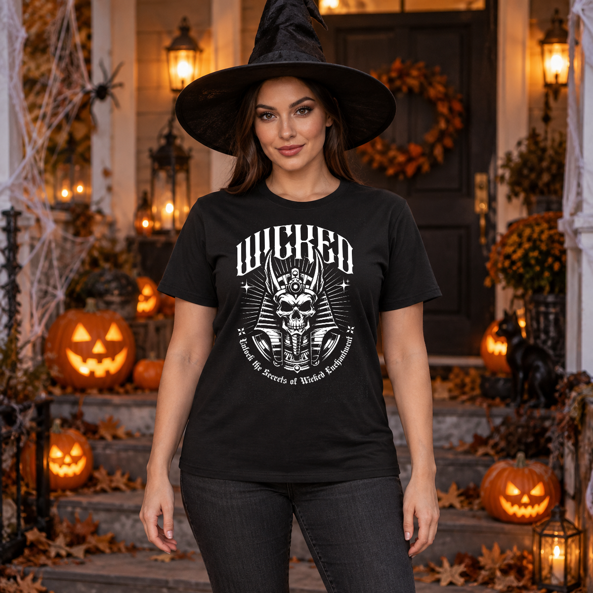 Wicked Skull! T-Shirt – Skull & Reaper Gothic Graphic Graphic Tee - Color: black