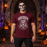 Wicked Skull! T-Shirt – Skull & Reaper Gothic Graphic Graphic Tee - Color: maroon