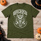 Wicked Skull! T-Shirt – Skull & Reaper Gothic Graphic Graphic Tee - Color: military green