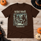 Wild West Wanderer T-Shirt – Dark Streetwear Graphic Design Graphic Tee - Color: chocolate