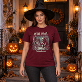 Wild West Wanderer T-Shirt – Dark Streetwear Graphic Design Graphic Tee - Color: maroon